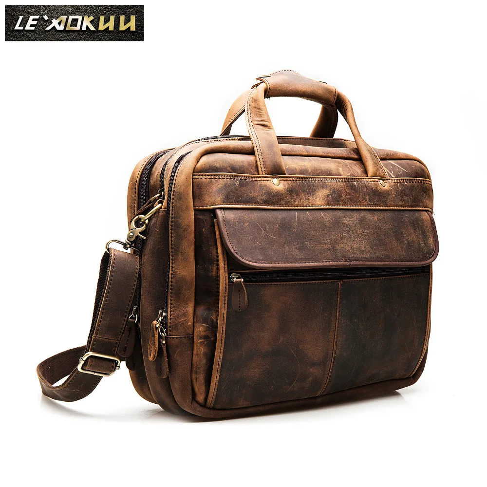 Высокое качество, мужской кожаный антикварный ретро портфель для путешествий, деловой 15," чехол для ноутбука, сумка-мессенджер, портфель, B1001d