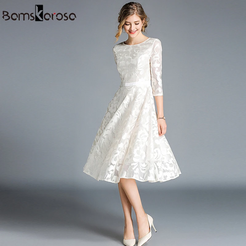 Vestido 2019 осень мода выдалбливают тонкий кружевное платье элегантный elbise Винтаж