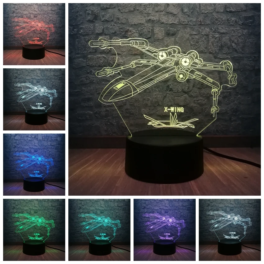 Новинка Звездные войны X Wing Alliance 3D LED лампа для спальни ночник светильник