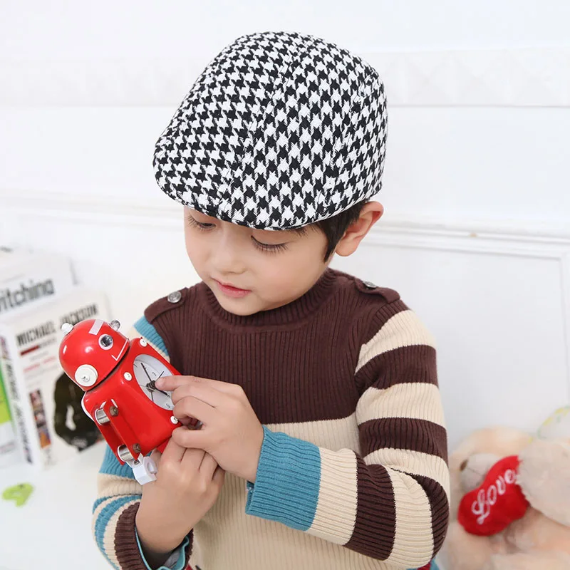 Милые! Клетчатые дизайнерские детские модные летние береты в английском стиле, детские шапки, кепки для мальчиков, Детские береты для девочек, детские шапки