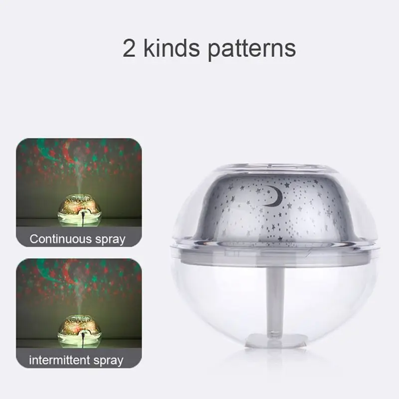 500ML Mini Magic Crystal Star Projection Air Humidifier Oil Diffuser Purifie Room Nebulizer LED Lamp Small Air Conditioning Home