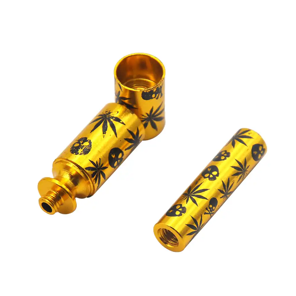Logam Merokok Pipa 3 Bagian Daun Emas Tengkorak Merokok Pipa Rokok Tembakau Pipa Aksesoris Merokok Pipa Pipa Tembakaucigarette Tobacco Pipe Aliexpress