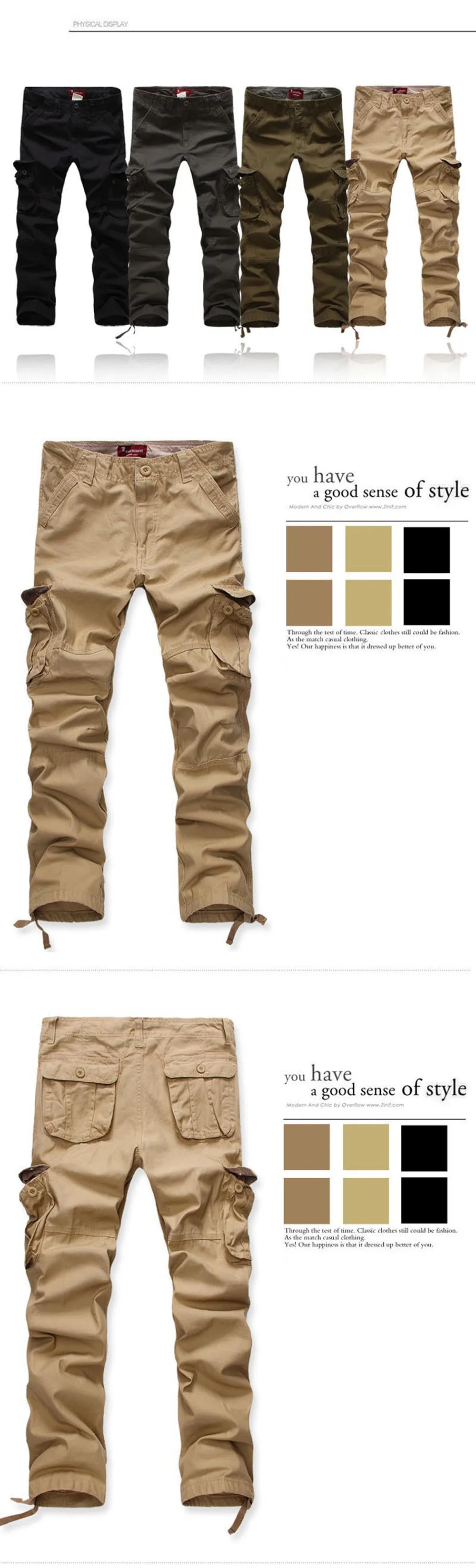 Мужские хлопковые брюки-карго с несколькими карманами, мужские треккинговые длинные брюки большого размера, походные брюки WP103