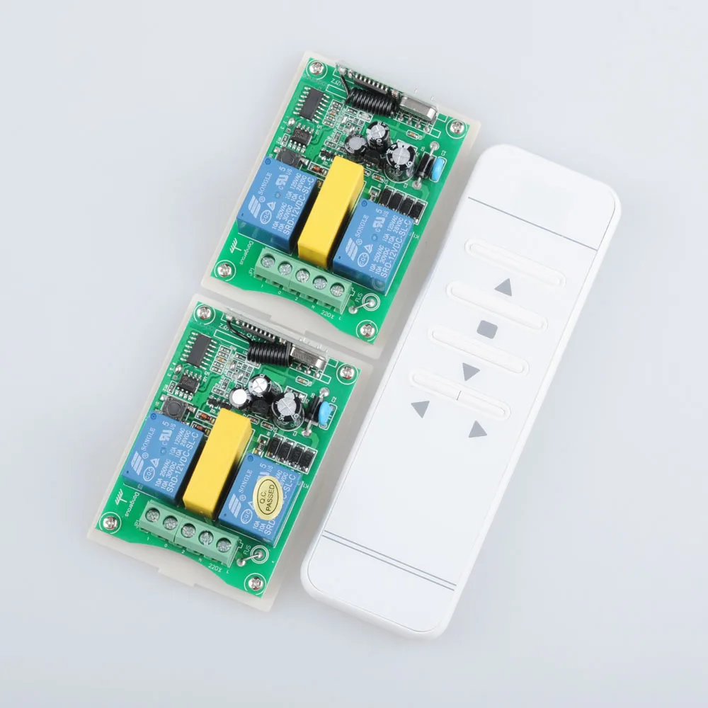 

AC 220V RF Wireless Remote Control Switch 2CH 433Mhz Receiver + Digital Display Intelligent Remote For Motor Projection Screen