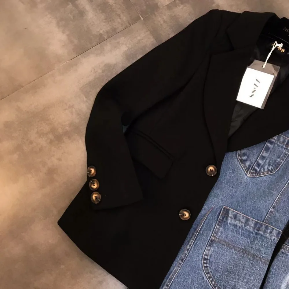 CHICATWILL High Street Runway Fashion 2019 Autumn Designer Women Denim Patchwork Blazers BF Special Office Lady Top Outerwears CHICATWILL High Street Runway Fashion 2019 Autumn Designer Women Denim Patchwork Blazers BF Special Office Lady Top Outerwears