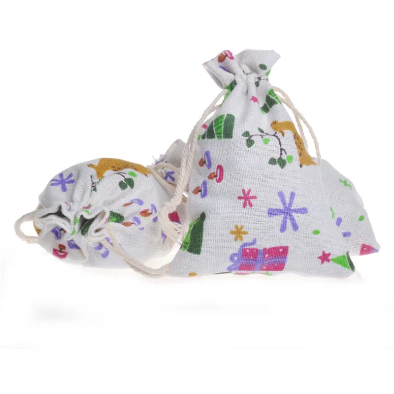 

Creative Personality Gift Bags Vintage Drawstring Printed Cotton Bags Gold and Silver Jewelery Packaging Bags,Christmas/Wedding