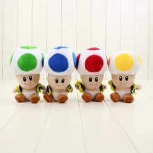 17 センチスーパーマリオブラザーズキノピオキノコ青赤緑黄 4 色スーパーマリオぬいぐるみのおもちゃ(China)
