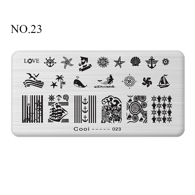 Pinpai Nail Stamping Plates Flower Geometric Heart Nature Series Nail Template Stamp Image DIY Nail Designs Manicure Stamp Plate - Цвет: NO.23