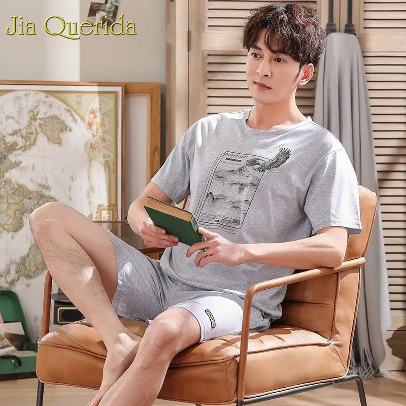 J & Q Пижама домашняя 2019 летняя новая Hombre Verano Мужская пижама хлопковая модная