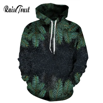 

Raise Trust Hot Sell 3d Hoodies With Hat Black Space Galaxy Print Star Leaves Streetwear Hooded Harjuku Pullover Couple Clothes