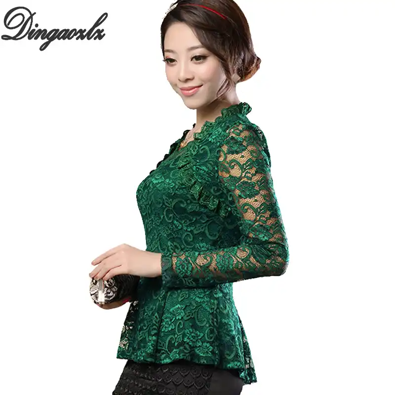 Long sleeve lace tops Outlet