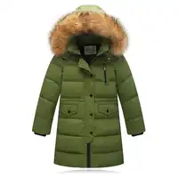 2018 New brand Thick Kids Boys Down Jacket Snow Wear 2018 New Real Fur Warm Girls Winter Coat Hooded Long Children Outwear Coat