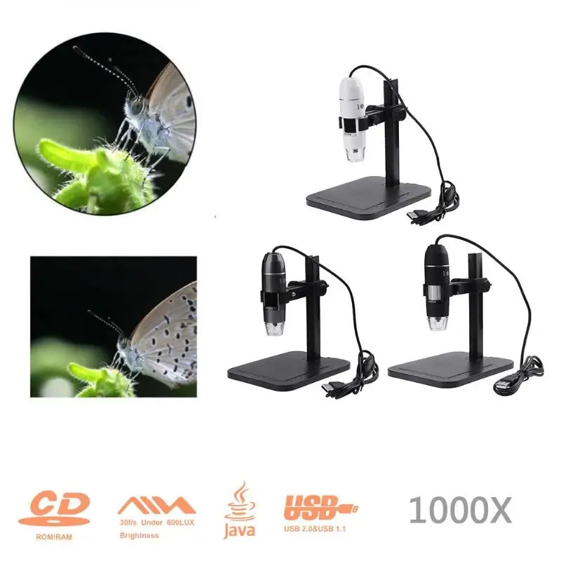 Микроскоп с 8 светодиодами 1000X 800X цифровой мини микроскоп ручной USB