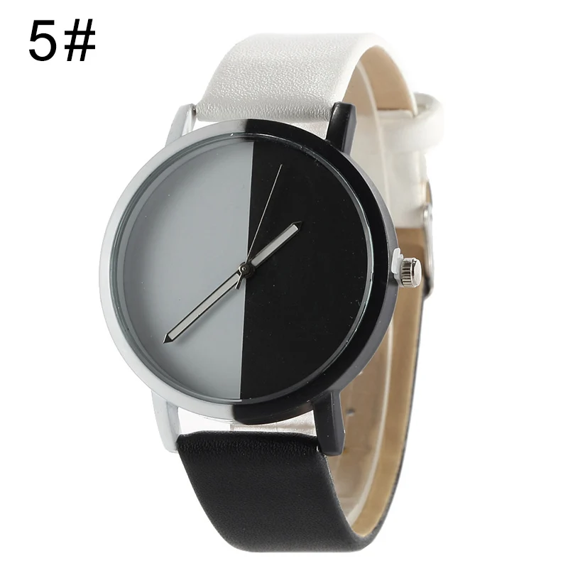 Simple Quartz Wrist Watch Black White Dial with Silicone Strap Students Casual Watches LL@17