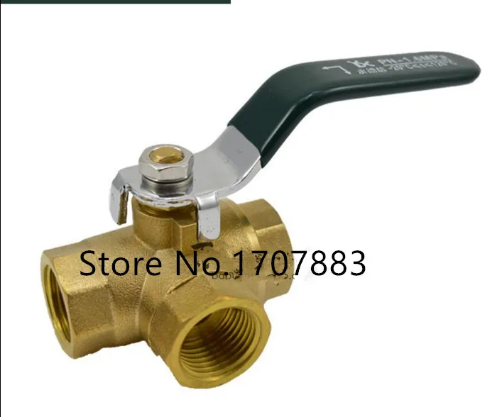 T Type T Port 1/2"BSPP Female Connection Full Ports Brass Tee Ball