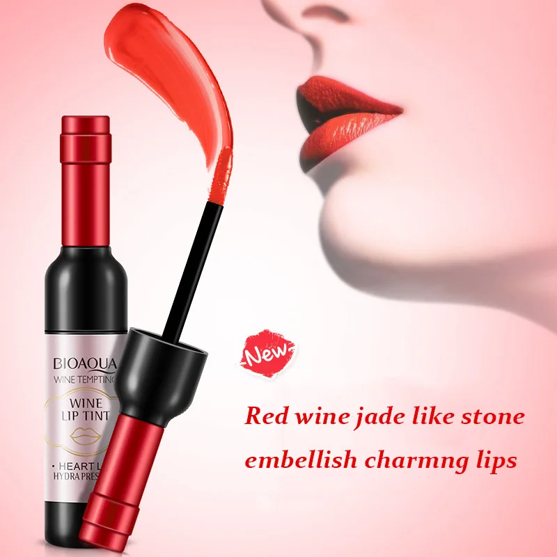 Red Wine Bottle Lipstick Lip Tint Makeup Matte Lip Gloss Long Lasting