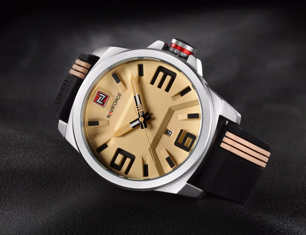 Naviforce бренд Военное Дело АРМИИ кварцевые часы Для мужчин аналоговый 3D циферблат Для мужчин часы Водонепроницаемый наручные часы Relogio Masculino