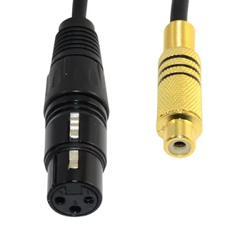 

3Pin XLR Female to single phono RCA Female coaxial shield cable Gold plated 15CM