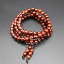 108*0,8 см Африканский сандаловое дерево капли воды форма молитва бусины тибетский буддийский Мала Браслет Будды четки деревянный браслет ювелирные изделия