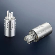 Viborg VM512R+VF512R Pure Copper Rhodium Plated hifi US Power Plug Audio Power Connector IEC Plug viborg 99 998% pure copper 3p male female xlr plug connector jack hifi audio mic cable balance adapter 24k gold rhodium plated