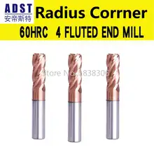 ENDMILL End mill cutting Tool Milling cutter Carbide Tungsten radius 60HRC 4 flute nose Cobalt Alloy Corner cnc machine 1 pcs