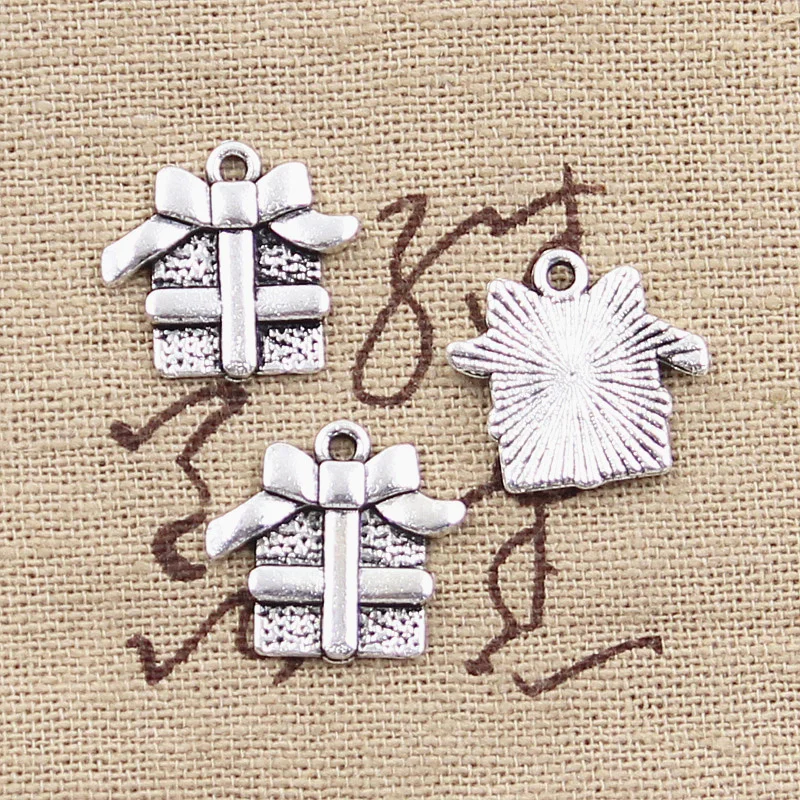 

8pcs Charms Christmas birthday gift box 15x16mm Antique Making pendant fit,Vintage Tibetan Silver,DIY Handmade Jewelry