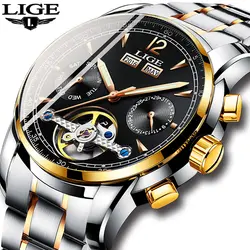 Relogio Masculino для мужчин s часы Роскошные Лидирующий бренд LIGE Tourbillon механические Спортивные часы Мужская мода деловые автоматические часы