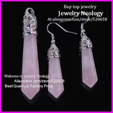 5 компл./лот натуральный камень Женская классика кристалл шестиугольный маятник бусины Колонка кулон Висячие Серьги