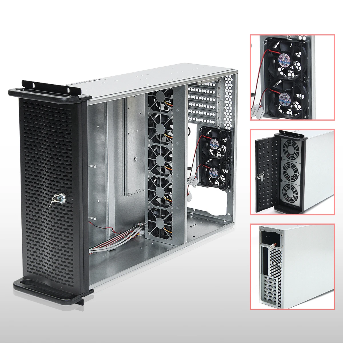 6 GPU 4U Rackmount Miner Mining Frame чехол для горного сервера с 10 вентиляторами Rsiers Frame Rig