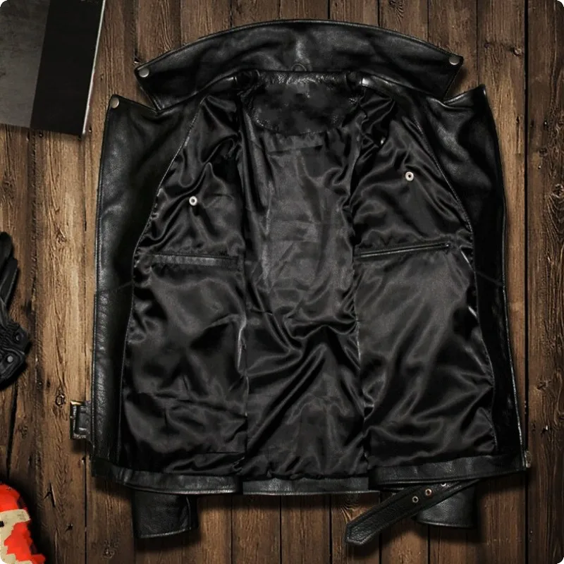 Зимние мужские Куртки из натуральной кожи, мотоциклетное пальто для мужчин, модный отложной воротник размера плюс 5XL Jaqueta De Couro Motoqueiro