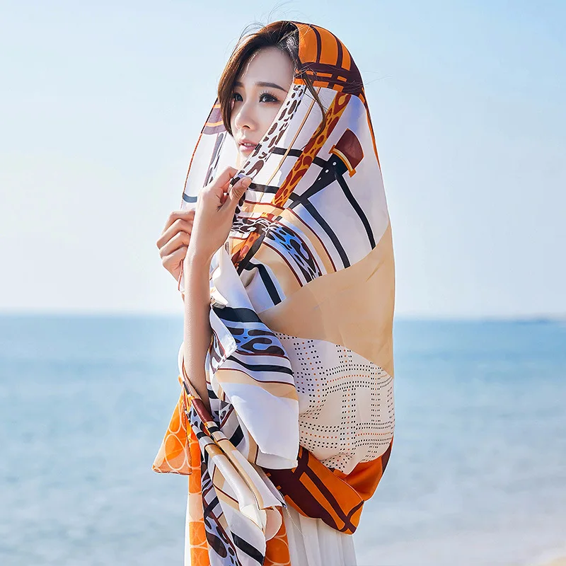 Boho новая полосатая летняя пляжное полотенце шарф Для женщин хлопок шарфы Элитный бренд леди девушка Праздник защиты от солнца вентиляции