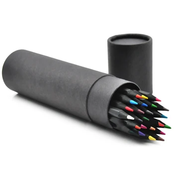 

24 Color Black Wooden Colored Pencil Set Colored Pencil with Storage Bucket for Students Artist Beginner Coloring Painting