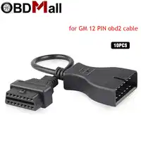 10 stks/partijen voor GM Daewoo 12 Pin OBD2 OBDII male naar 16 Pin Vrouwelijke Auto Diagnostic tool adapter OBD2 Adapter verlengkabel