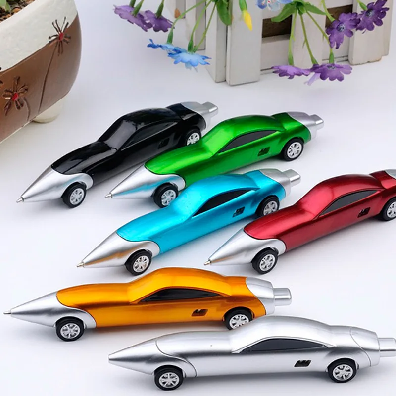 Coloffice 1PC Creative Sports cars 6 color random 01mm blue ballpoint pen Plastic ball Pens gift stationary school supplies boy