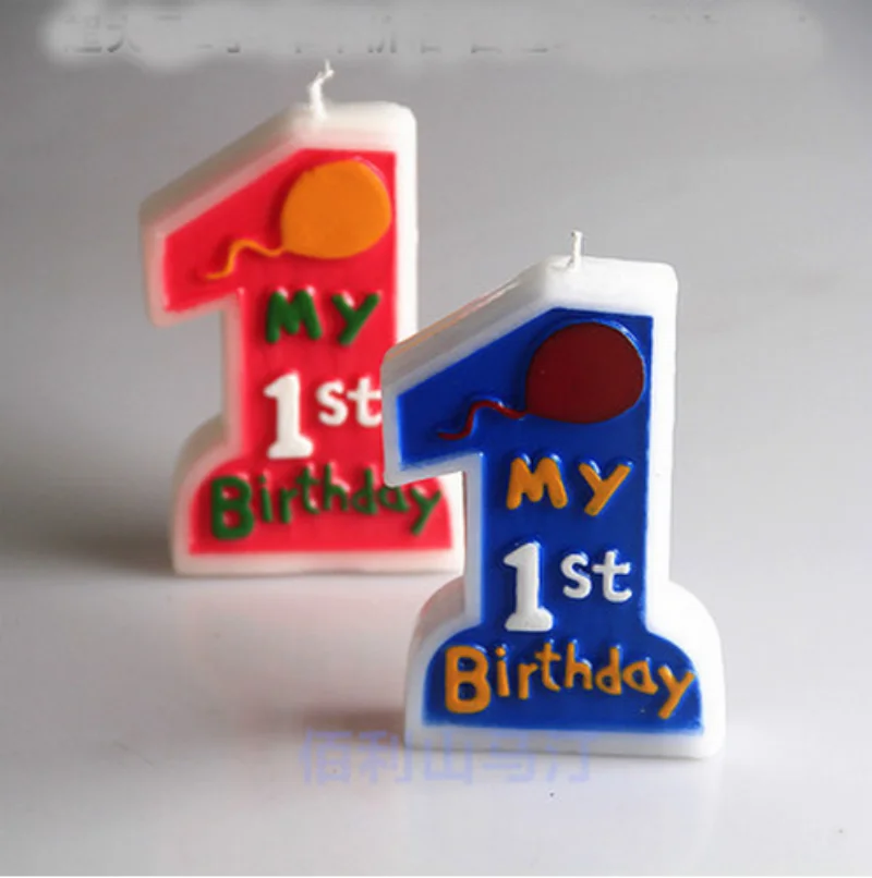 10 X Pink / Blue "1" First Birthday Candle Cake Decoration Candles Art