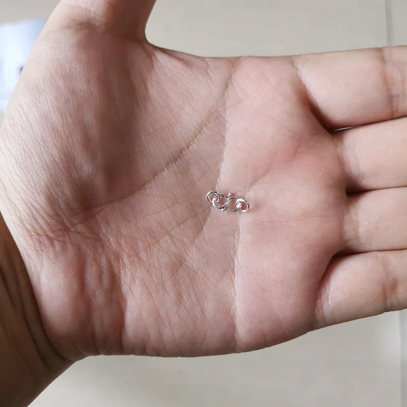 Твердые 925 пробы серебряные s-образные застежки крюк с закрытым прыгающим кольцом, для ожерелье/браслет ювелирные изделия diy компоненты