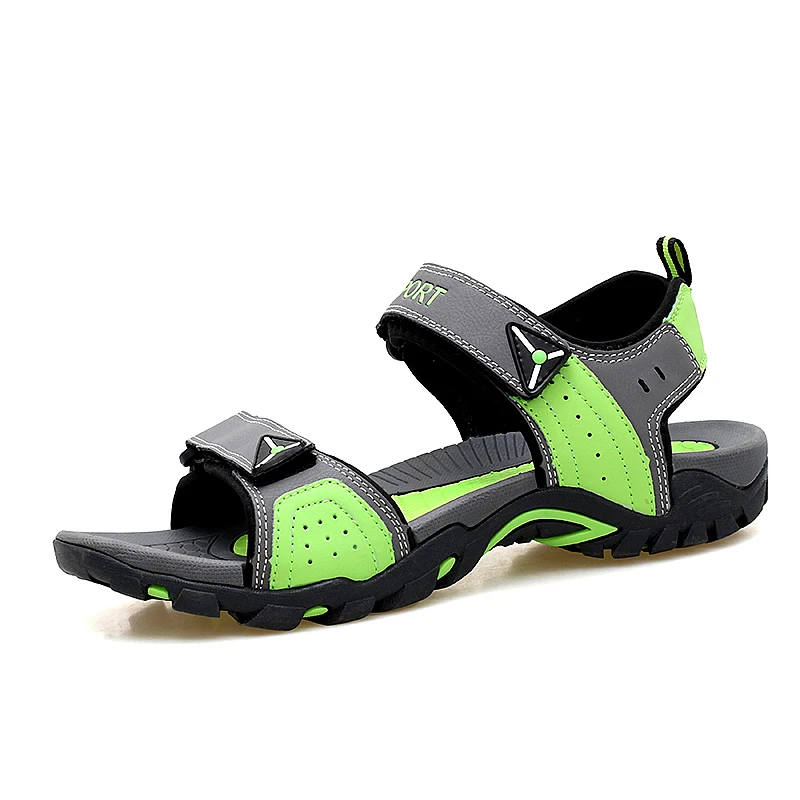 Пляжные сандалии; Новинка года; пляжная обувь для отдыха на открытом воздухе; спортивная обувь; мужские кроссовки для пешего туризма; высококачественные пляжные сандалии; обувь для мужчин - Цвет: Gray Green