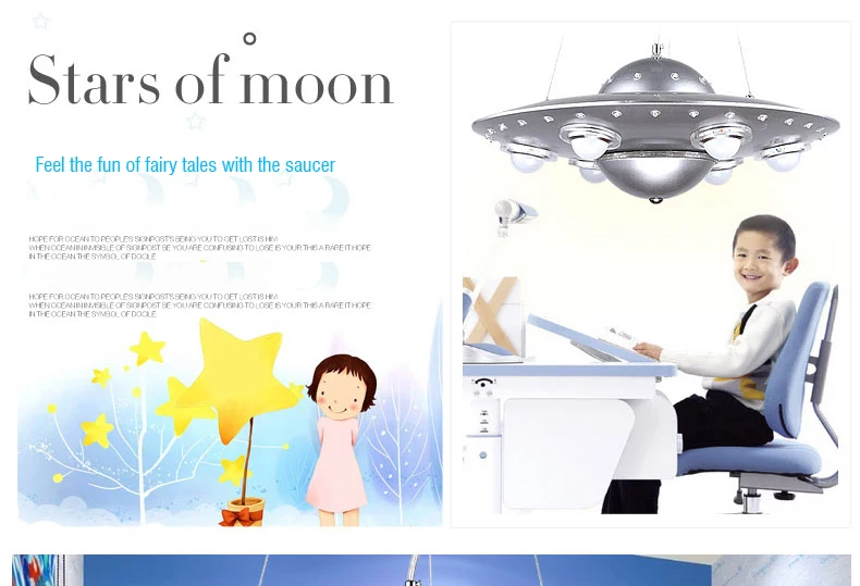 Ufo детская комната кулон Lightslampadario Bambini Abajur Infantil De Quarto Люстра для детей Детская комната Deco Enfant Chambre