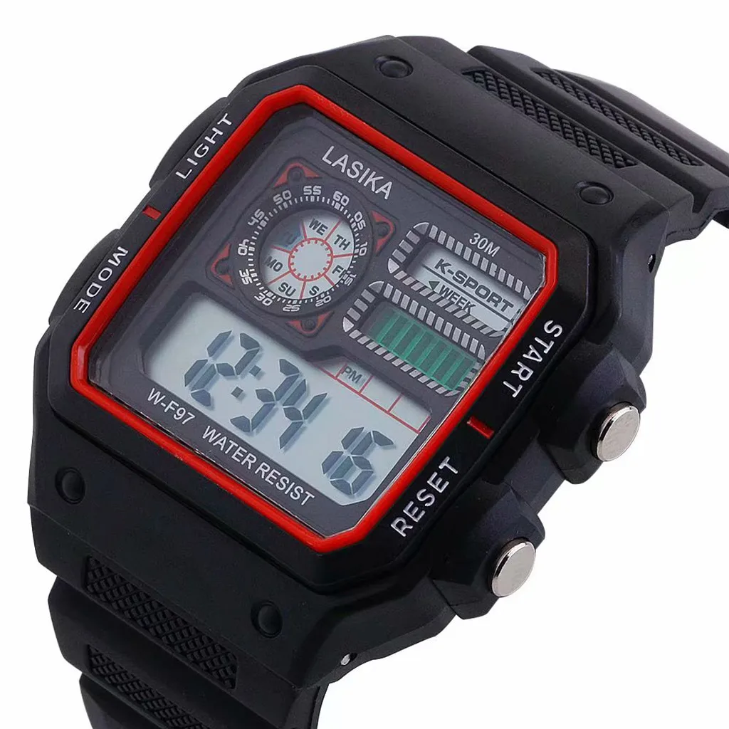 LASIKA модные спортивные детские цифровые часы многофункциональные часы для отдыха квадратные дикие электронные прочные студенческие наручные часы