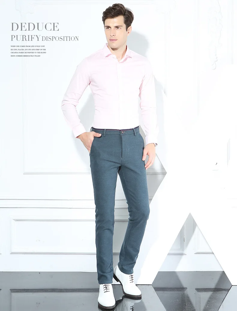 Осень 2019 г. Slim Fit повседневное прямые брюки мужские Новое поступление плюс размеры хлопковые брюки для мужчин одноцветное мужчин зимние