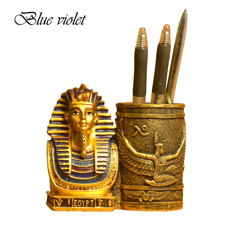 

Modern Resin Sculpture Figurine Ancient Egyptian Pharaoh Penholder Office Home Decoration Art Decoration Craft Gifts 10