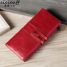 Women Long Wallets Genuine Leather Wallet Red Rfid Blocking Cowhide Purse 2 Fold Large Capacity Clutch Money Bag Luxury Billfold Women Long Wallets Genuine Leather Wallet Red Rfid Blocking Cowhide Purse 2 Fold Large Capacity Clutch Money Bag Luxury Billfold
