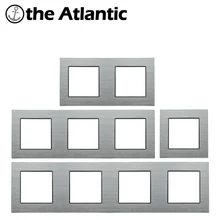 DIY на заказ для настенного выключателя, только рамка панели, серебристая алюминиевая металлическая панель, рамка Singel, двойная, тройная, четырехместная панель