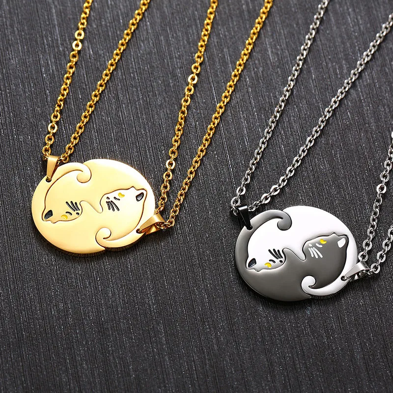 

ZORCVENS 2019 New Couples Necklaces Stainless Steel Animal Pet Pendants Wedding Necklaces Women Men Lovers Jewelry