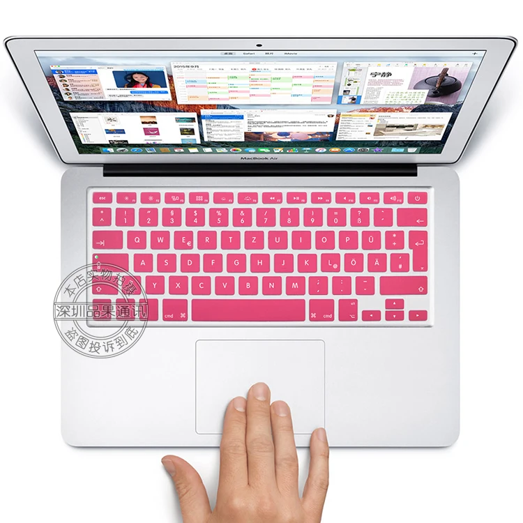 Макет ЕС Пособия по немецкому языку/Пособия по немецкому языку y Красочные Силиконовый кожи Защита Наклейка для 1" 15" дюймов Mac Macbook Air Pro retina/Imac G6 - Цвет: pink