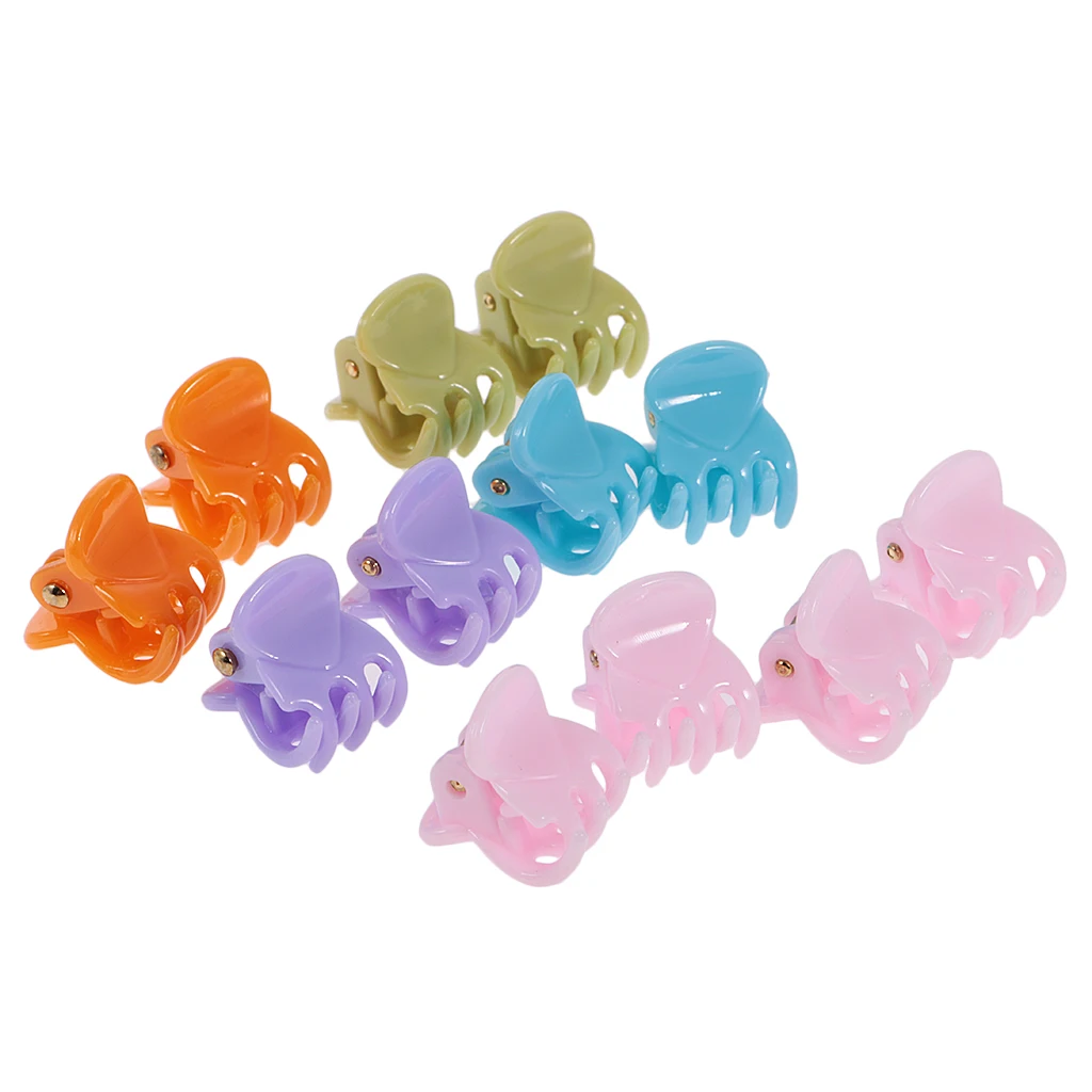 12 Pieces/ Lot Resin Lady Girl Mini Hair Resin Claws Clamps Clips Hair Grips for Holding Hair up and Styling