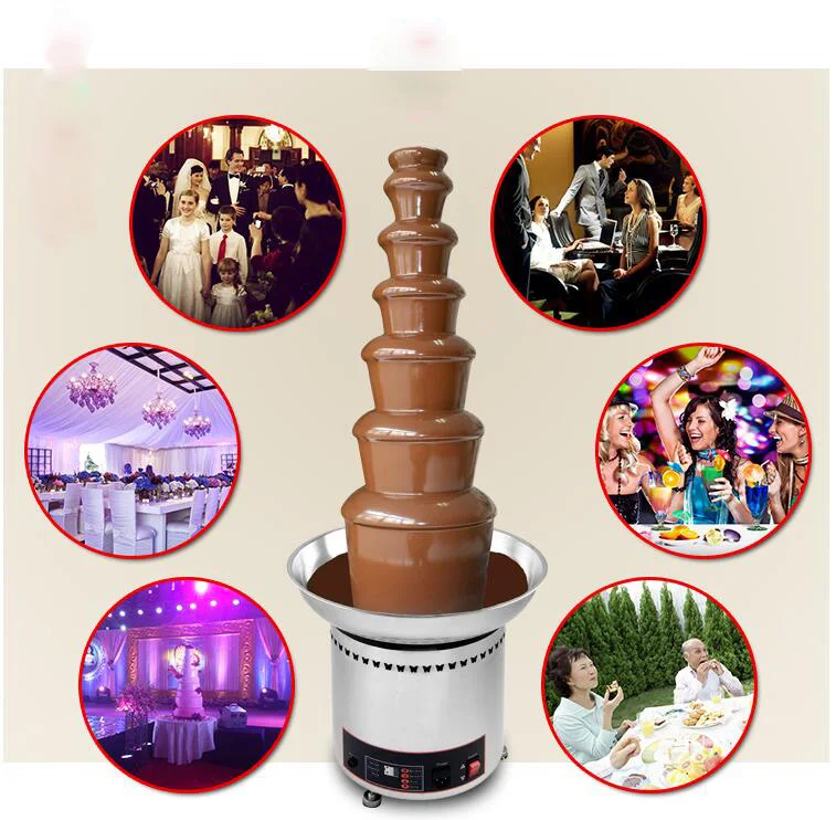 

7 tiers Chocolate Fountain Machine Creative Design Chocolate Melt With Heating Fondue Machine Chocolate Fondue Melting Machine