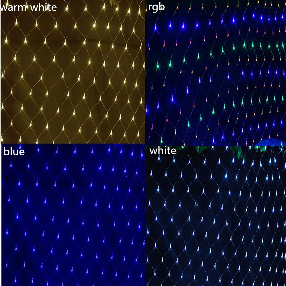 Net LED String Lights 8 modalità 220V 1.5x1.5m 3 x2m Festival decorazione natalizia capodanno festa di nozze impermeabile