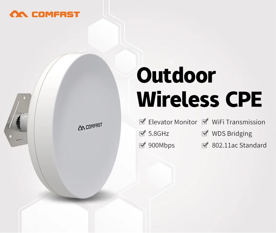 COMFAST 3-5 км 300Mpbs& 900 Мбит/с беспроводной AP Мост длинный диапазон CPE 2,4G& 5,8G wifi Усилитель сигнала Усилитель Wi-Fi ретранслятор роутеры