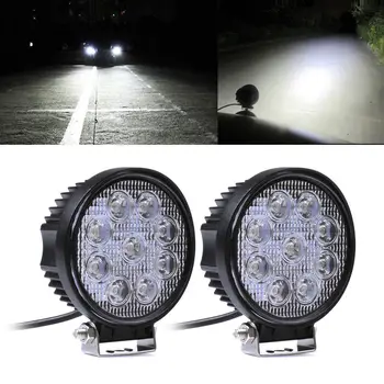 

DE 2pcs 12V 24V 27W LED Car Work Light Bar Motorcycle Lamps Spot LED Light Bar LED Car Foglight for Off Road For Jeep VW Toyota